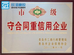 市級守合同重信用企業證書